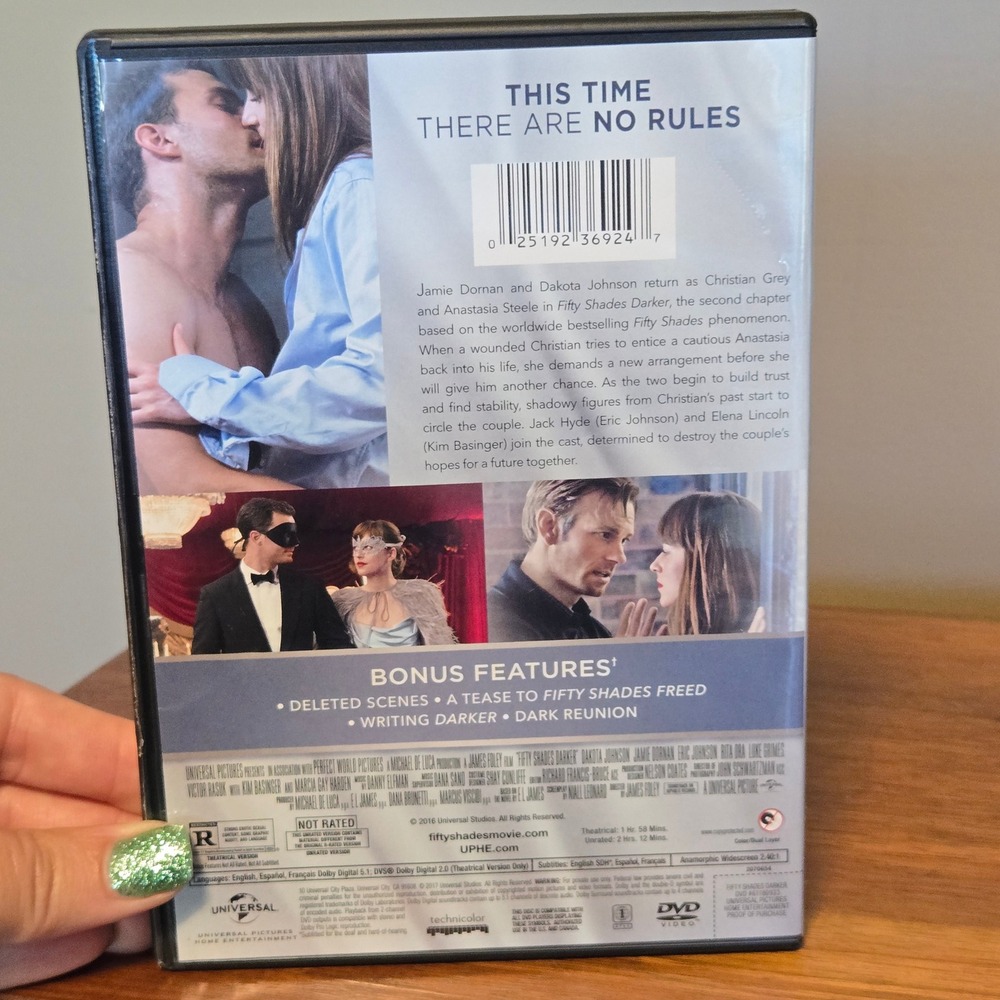 Fifty Shades Darker DVD Unrated Edition Jamie Dornan Dakota Johnson Romanc - Picture 2 of 3
